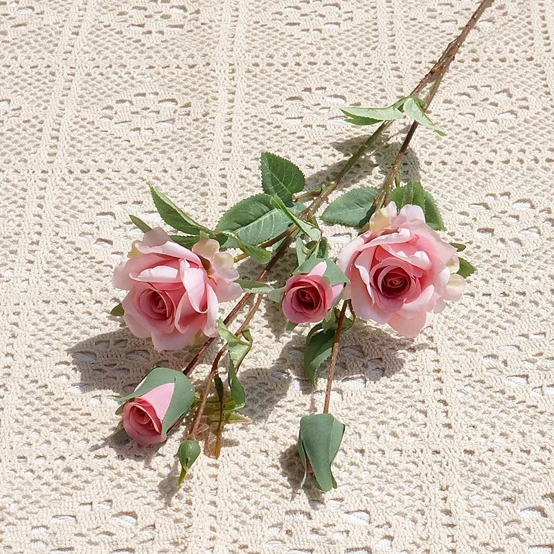 Rosa de Seda Delicada Tallo Individual — 5 Colores, Hogar, Bodas y San Valentín