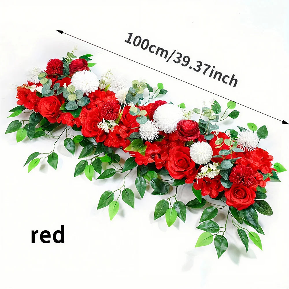 Fila de Rosas de Lujo 100cm — Centro de Mesa, Arco y Telón de Fondo para Bodas, 5 Colores