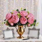 Ramo de Peonía y Rosa de Seda — 12 Colores, Hogar, Boda y Decoración Festiva