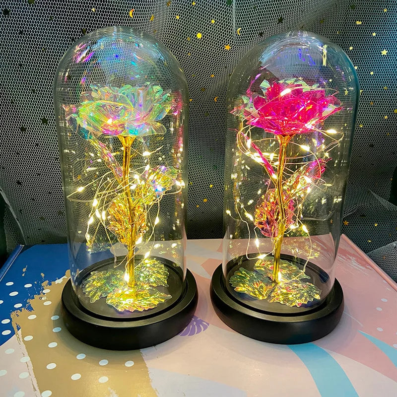 Rose Light Beautiful Realistic Looking Night Light Rose Eternal Flower Party Supplies LED Simulation Rose Flower Valentine's Day