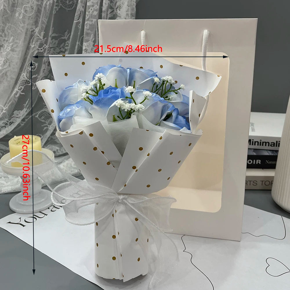 Ramo de Rosas de Jabón Eternas — Bouquet Romántico, 4 Estilos, Navidad y Cumpleaños