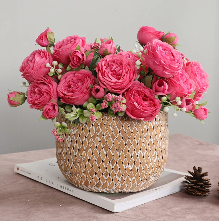 Rosa de Seda Tallo Real Touch — Ramo Nupcial, 5 Colores, Bodas y Eventos