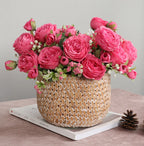 Rosa de Seda Tallo Real Touch — Ramo Nupcial, 5 Colores, Bodas y Eventos