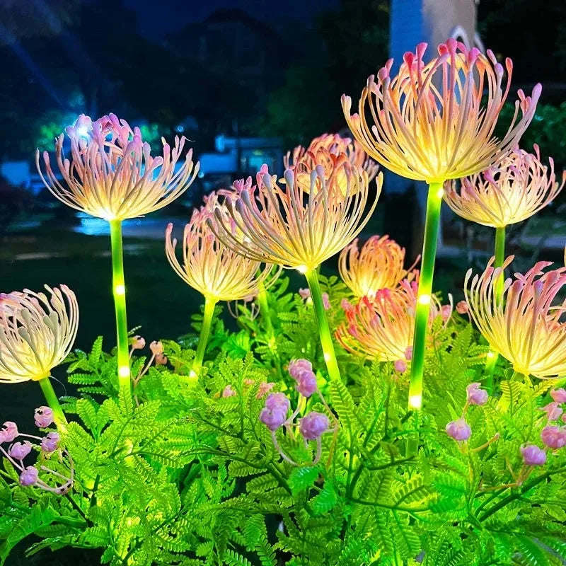 Simulation Eternal Flower Solar LED Lawn Lamp for Summer Garden Yard Path Holiday Wedding Party Atmosphere Decoration