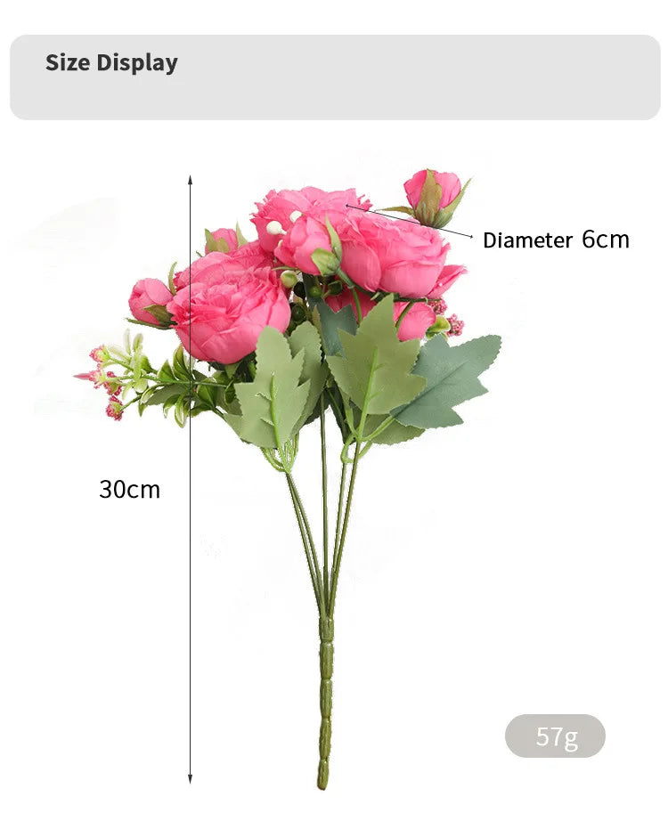 Rosa de Seda Tallo Real Touch — Ramo Nupcial, 5 Colores, Bodas y Eventos