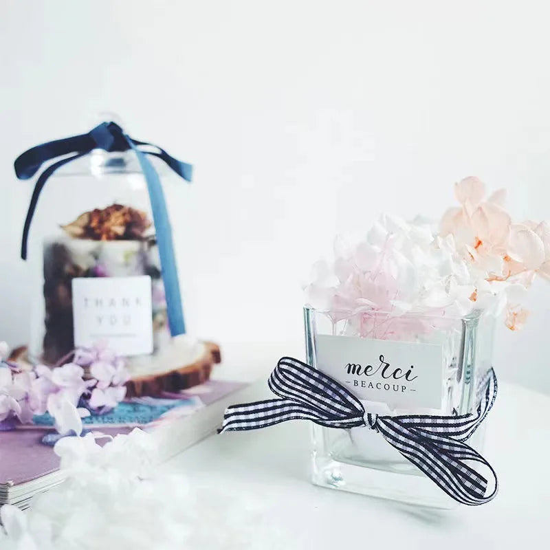 Dried flower eternal petal material cart hanging flower wreath embroidered ball decoration handmade eternal flower bag