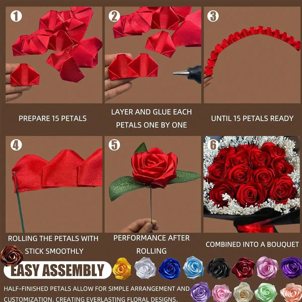 Rose Petals Semi-Finished Products, For DIY Everlasting Rose Bouquets,Wedding , Anniversaries, Birthdays, Valentine's Day