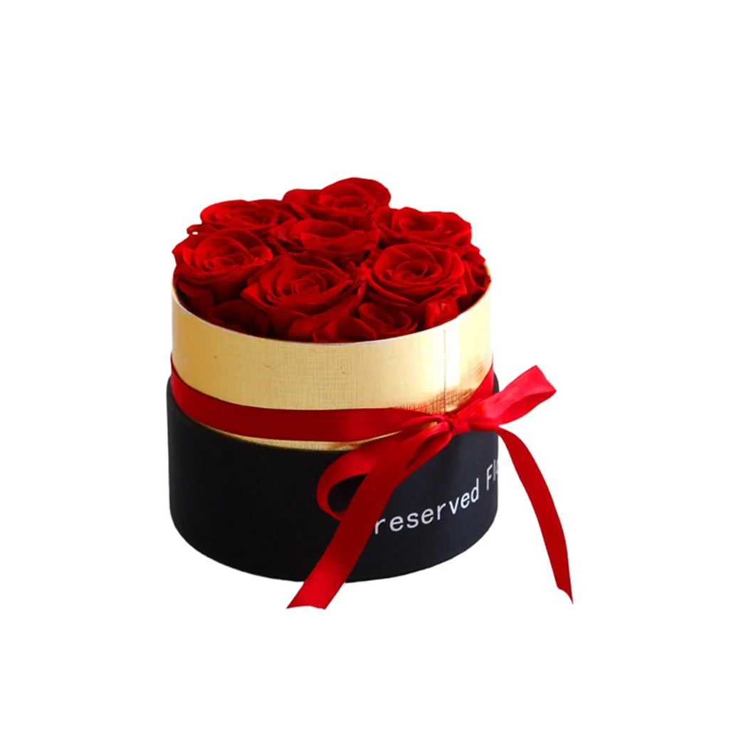 valentineRomantic Level A Eternal Rose in Box Gifts Wife Real Rose Preserved Flower Gift Set Home Decor Valentines Day Wedding-C