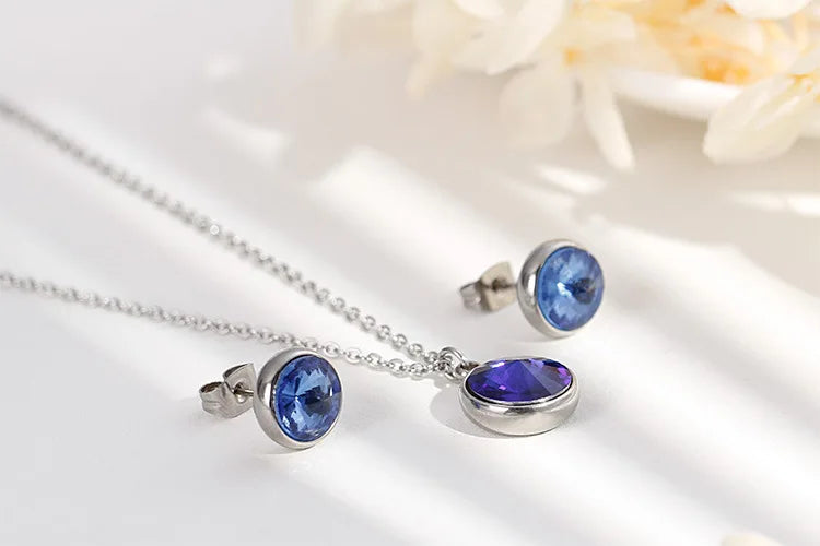 Perserved Real Blue Rose with necklace Eternal Flowers Gift for Her Wife Girlfriend Mom Grandma Birthday anniversary present