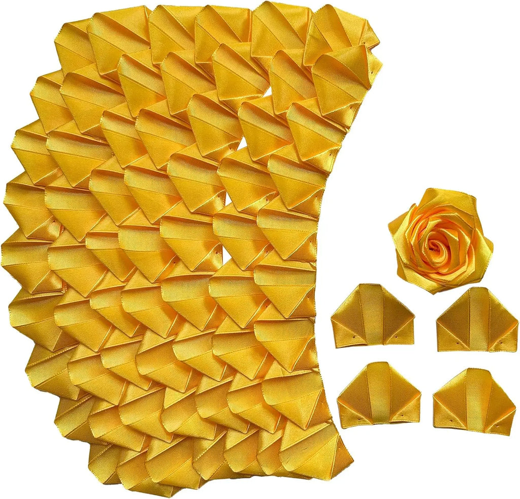 Yannew 300pcs Premade Handcrafted Silk Rose Petals for DIY Eternal Rose Flowers Bouquets with Stem Leaf Birthday Gifts for Women
