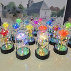 Eternal Rose Flower Valentines Birthday Gifts Light Up Artificial Rose with Transparent Dome Christmas Thanksgiving Women Gifts