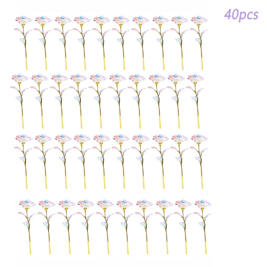 5-50pcs Eternal Rose Colorful Galaxy Artificial Flowers 24k Gold Foil Artificial Rose For Girlfriend Valentine'S Day Gifts