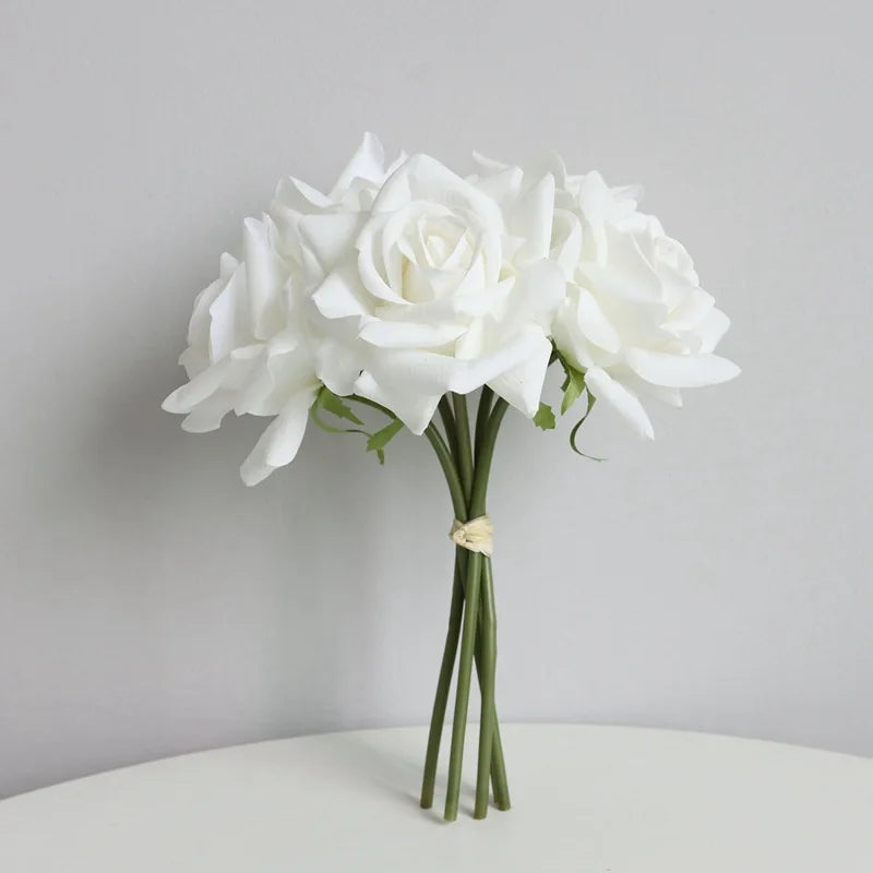 Real Touch Curling Rose Artificial Latex Flowers Moisturizing Wedding Photography Flower Arrangement Home Desktop Decoration
