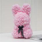 1pc 25cm Eternal Artificial Flower Rose Rabbit Romantic Gift For Birthday Anniversary Valentine's Wedding Decoration Home Decor