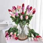 45CM Artificial Rose Bud with Moisturizing Touch Silk Flower for Home Living Room Entrance Decoration Photography Prop