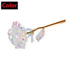 Rosa Bañada en Oro 24K — Rosa Dorada Eterna, Set con Base, 12 Colores, San Valentín