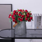 Ramo 10 Cabezas Rosa, Peonía y Eucalipto de Seda — Hogar, Boda y Mesa