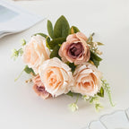 Rosa de Seda Tallo Individual — Jardín Exterior y Corona, 6 Colores, DIY