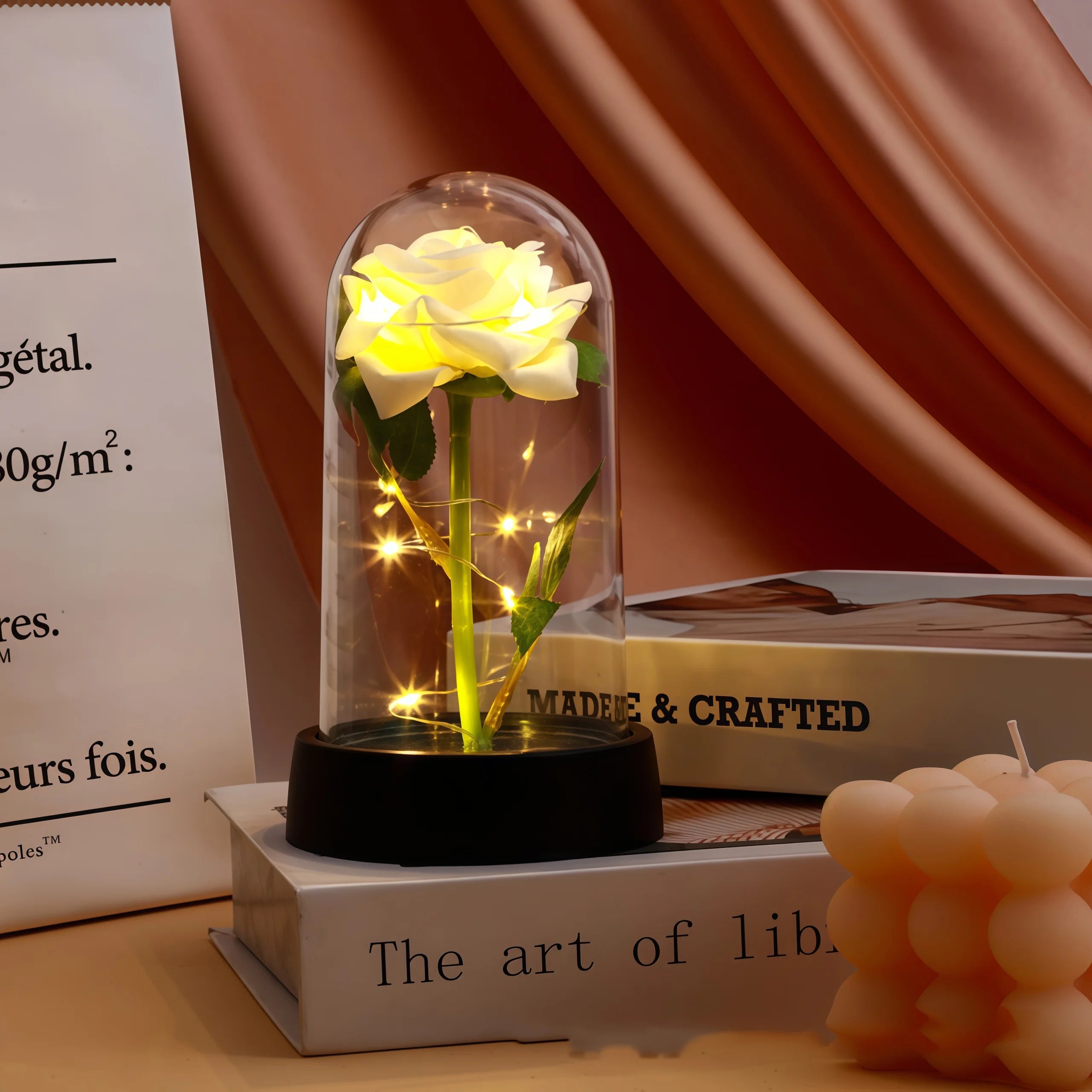 1pc Wedding Birthday Valentine Day Gift Eternal Rose Flower Colorful Luminous Ornament For Women Mom Girlfriend Wife Home Decora