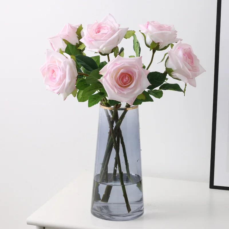 Real Touch Artificial Rose Flowers Home Decor White Pink Fake Latex Roses Flower Wedding Party Decoration Valentine's Gift