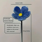 6/8/10pcs Handcrafted Ceramic Forget Never Fades Eternal Ceramic Flowers Home Ornament Indoor And Outdoor Home Decor