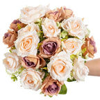 Rosa de Seda Tallo Individual — Jardín Exterior y Corona, 6 Colores, DIY