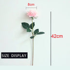 7pcs Pink Rose Artificial Flowers Real Touch Silk Flowers For Home Wedding Table Bouquet Party Decoration