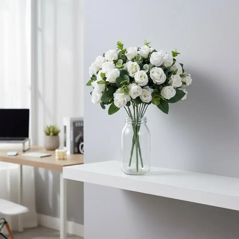 Artificial Silk Rose Bouquet - Add Timeless Beauty to Your Wedding, Home or Holiday Decor with These Lifelike Fake Roses