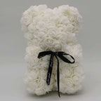 Home Romantic Valentine's Day Eternal Rose Bear, Christmas Wedding Floral Decoration Gift, Creative Rose Bear Hug Bear for Home