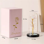 Led Galaxy Rose Eternal 24k Gold Foil Flower With String Lights & Box Artificial Flower Gift Valentine'S Day Gift For Women Girl