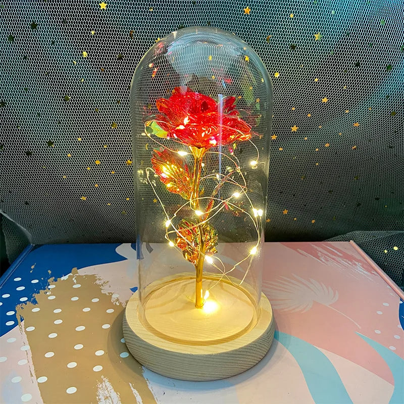 Rose Light Beautiful Realistic Looking Night Light Rose Eternal Flower Party Supplies LED Simulation Rose Flower Valentine's Day