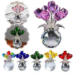 Colourful Crystal Rose Bouquet Eternal Artificial Flowers For Anniversary Mother's Day Valentine's Day Gift For Her Home Decor