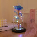 Wedding Galaxy Rose Flower Eternal Flower With Lights In Dome Forever Rose Red Rose Valentine'S Day Mother'S Day Romantic Gift