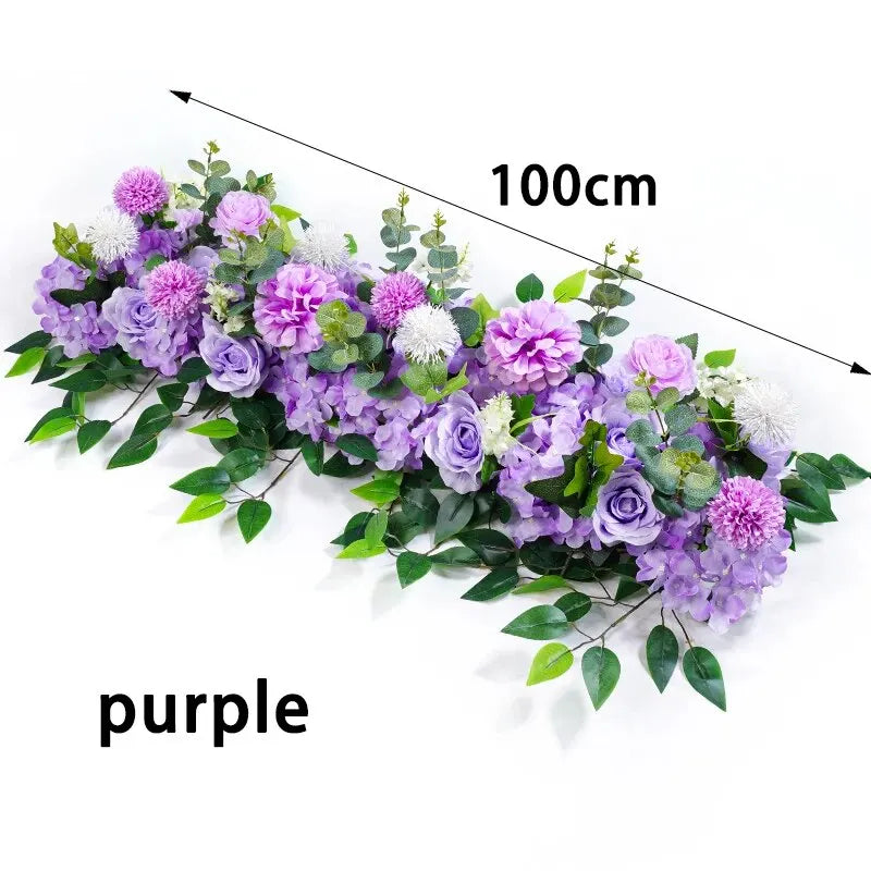 Fila de Rosas de Lujo 100cm — Centro de Mesa, Arco y Telón de Fondo para Bodas, 5 Colores