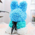 1pc 25cm Eternal Artificial Flower Rose Rabbit Romantic Gift For Birthday Anniversary Valentine's Wedding Decoration Home Decor