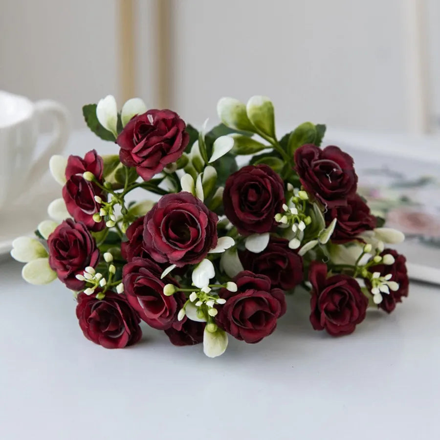 Ramo Nupcial de Rosa de Seda — Arco y Decoración DIY, 5 Colores, Boda