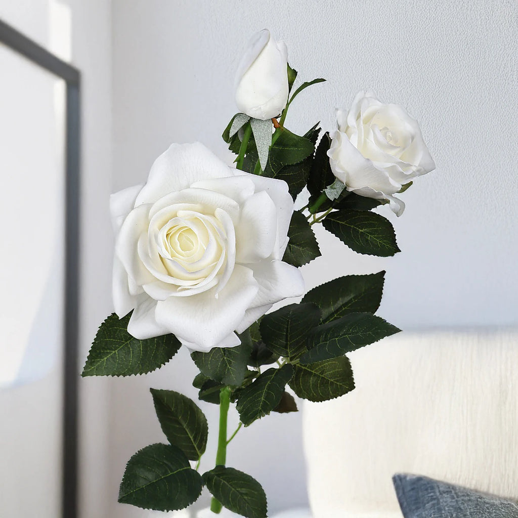 29 Inch Real Touch Rose Artificial Flowers Home Decor Wedding Arrangement Faux Floral Display Photography Prop