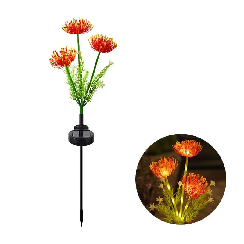 Simulation Eternal Flower Solar LED Lawn Lamp for Summer Garden Yard Path Holiday Wedding Party Atmosphere Decoration