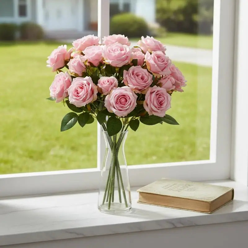 Artificial Silk Rose Bouquet - Add Timeless Beauty to Your Wedding, Home or Holiday Decor with These Lifelike Fake Roses
