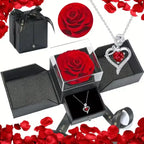 Eternal Rose Gift Box With Heart-Shaped Necklace, Perfect For Women,Mums,Birthdays,Valentine's Day & Christmas, Jewelry Gift Box