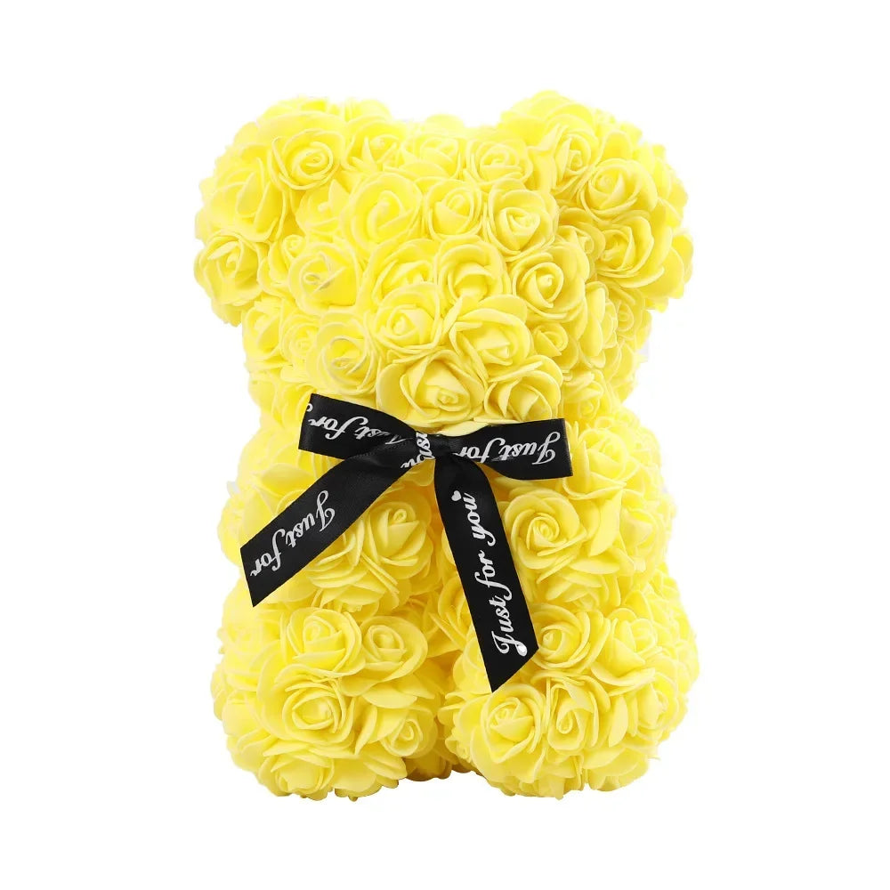 Artificial Flower Eternal Rose Teddy Bear for  Birthday Anniversary Gifts & Decor Miniatures A for my Girlfriend Valentine's Day