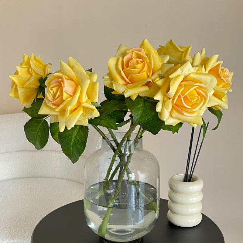 Simulation Moisturizing Rose Artificial Flowers Real Touch Rose Decor Wedding Bouquet Wedding Party Home Decorative Flowers