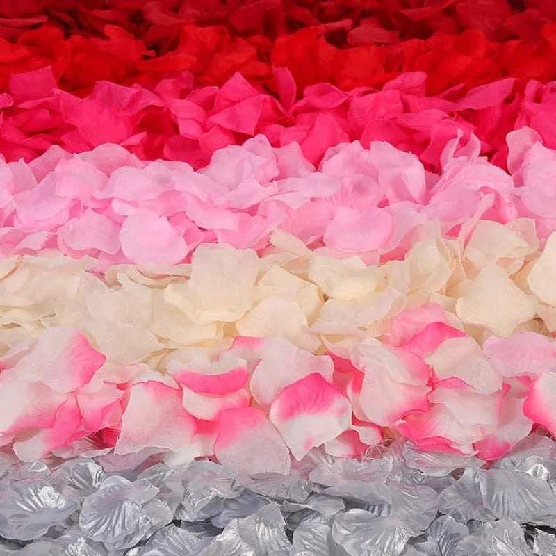 Pétalos de Rosa de Seda al Mayor — 100 a 2000 Unidades Multicolor, Bodas y San Valentín