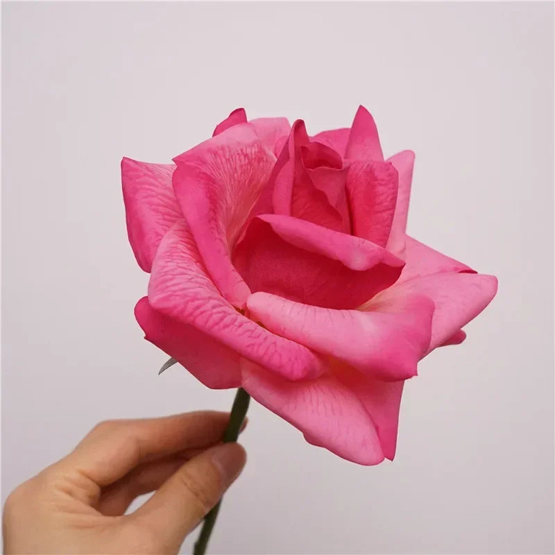 Rosas Real Touch con Humedad — Ramo 10 Tallos Látex, 9 Colores, Novia y Hogar