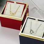 Eternal Rose Box -Heart Necklace & Soap Flower Gift Box Customize Heart Name Necklace Valentine's Day Gift for Women For Mom