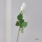 45CM Artificial Rose Bud with Moisturizing Touch Silk Flower for Home Living Room Entrance Decoration Photography Prop