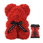Fashion Artificial Rose Bear Gifts PE Eternal Rose Bear for Mom Mother's Day Birthday Valentine's Day Wedding Party Decoration