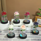 Eternal Rose Single Bouquet with Lamp Soap Valentine's Day Gift Led Lamp Tabletop Decoration