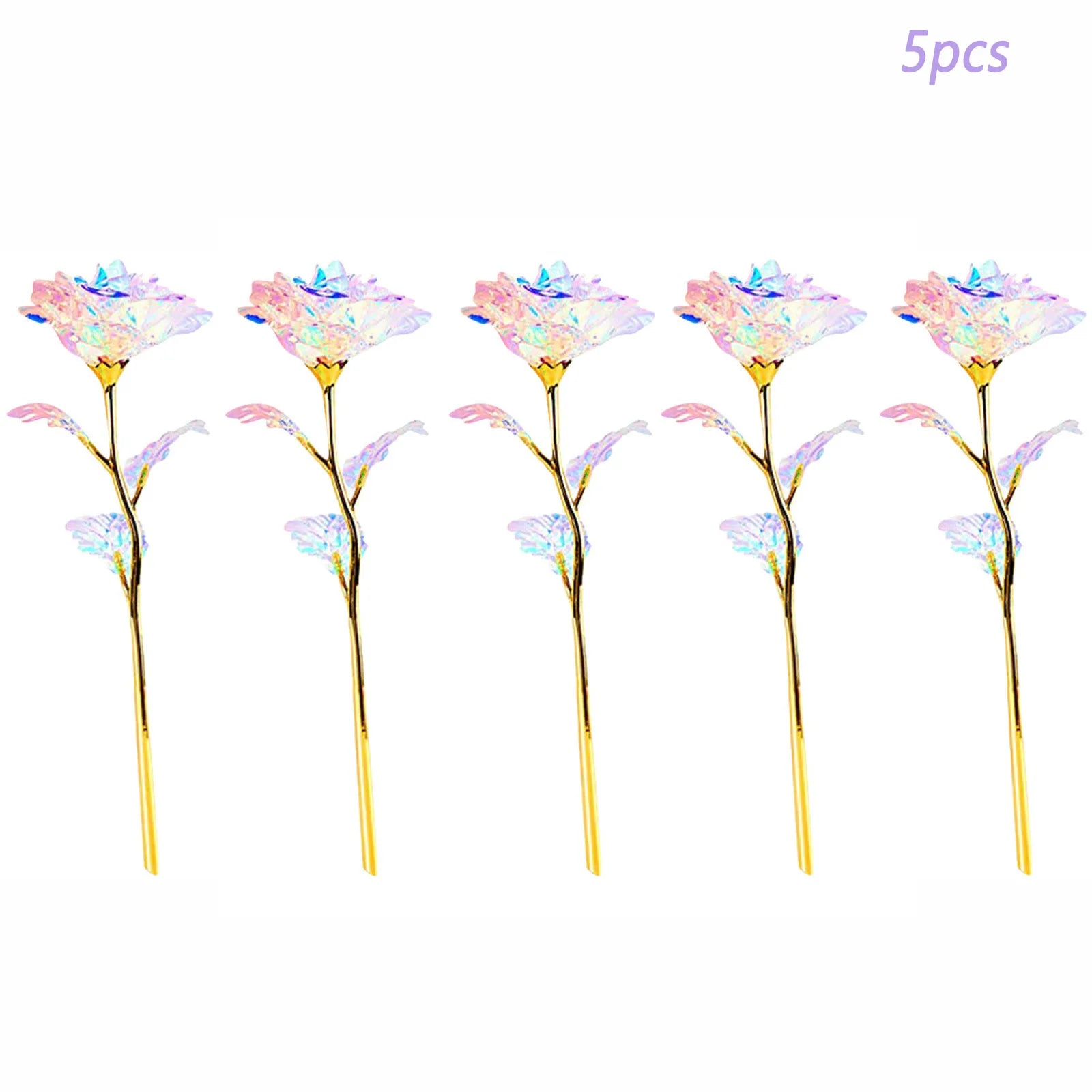5-50pcs Eternal Rose Colorful Galaxy Artificial Flowers 24k Gold Foil Artificial Rose For Girlfriend Valentine'S Day Gifts