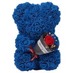 24cm Size Eternal Rose Bear Long Lasting Foam Flowers Rose Bear Artificial Rose Creative Design Artificial Flower Gift